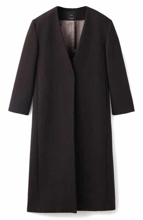 MANGO Selection Collarless Wool Blend Coat