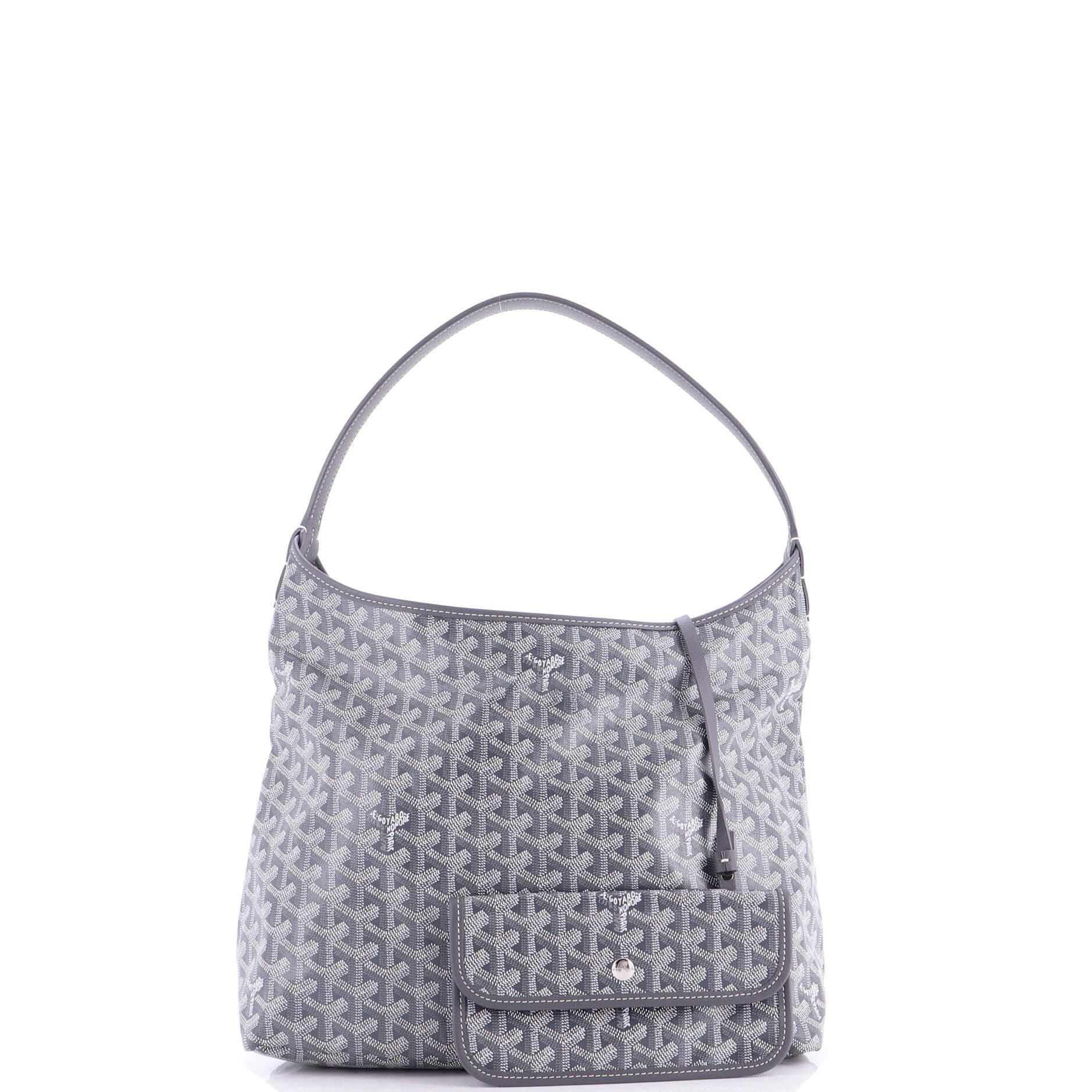 Pre-Owned Goyard Boheme Hobo Coated Canvas, Alternate, color, Gray