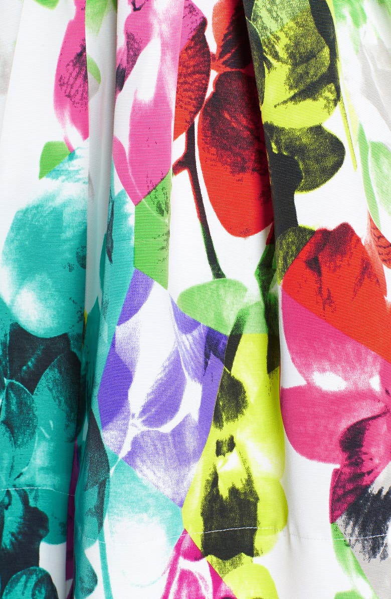 Eliza J Belted Print Faille Fit & Flare Dress, Alternate, color, 