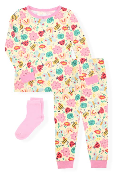 Kids' Insect Fitted Two-Piece Pajamas & Socks Set (Toddler)