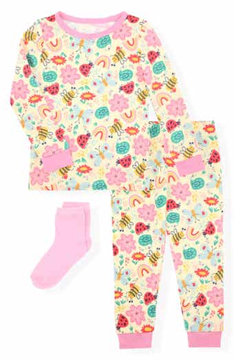SLEEP ON IT Kids' Insect Fitted Two-Piece Pajamas & Socks Set