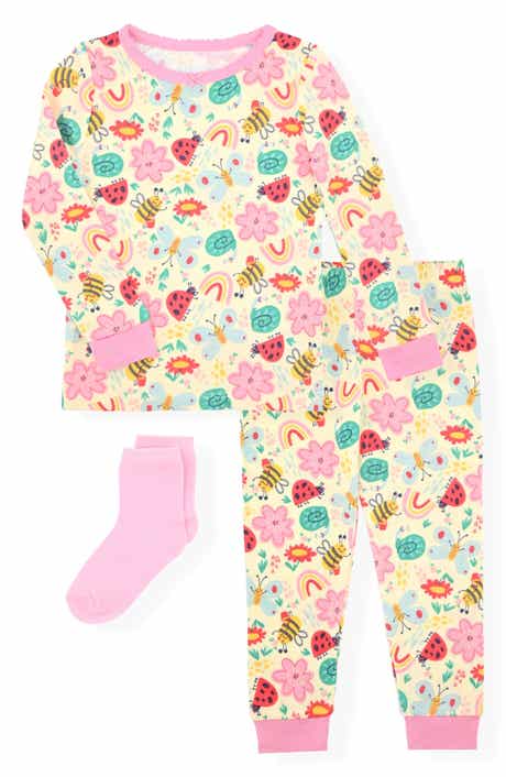 SLEEP ON IT Kids' Insect Fitted Two-Piece Pajamas & Socks Set