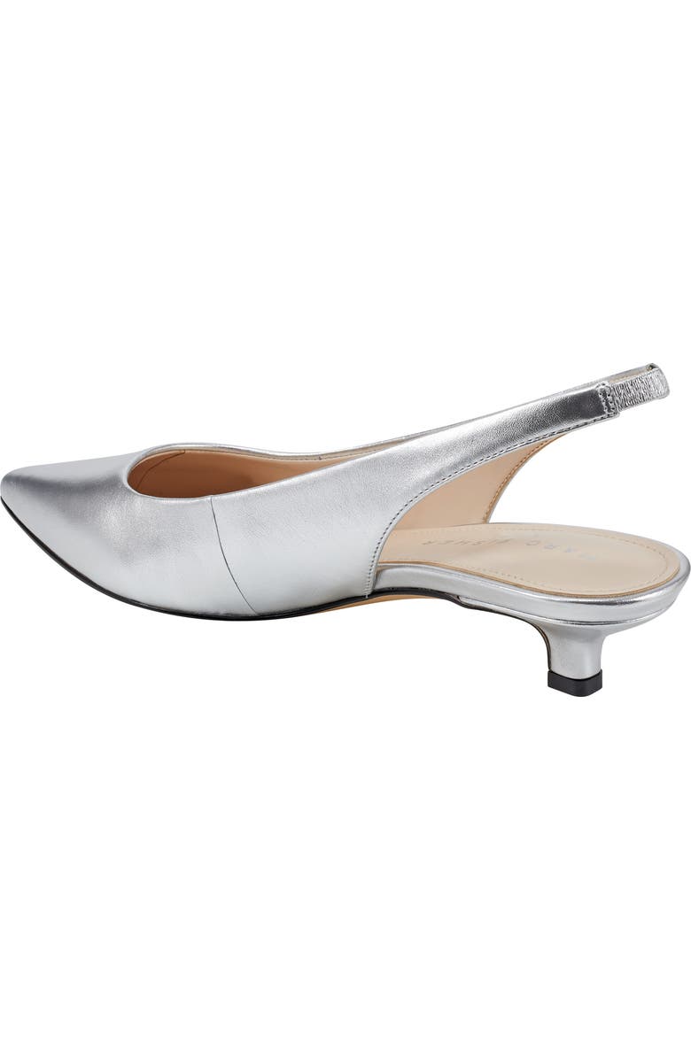 Marc Fisher LTD Posey Kitten Heel Slingback Pump, Alternate, color, Silver