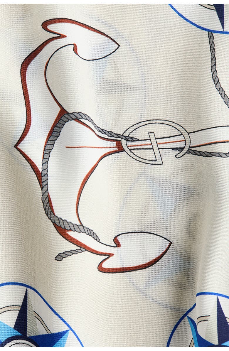 H&M Lyocell Wrap Skirt, Alternate, color, Cream/Anchors