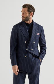 Brunello Cucinelli Wide chalk stripe blazer