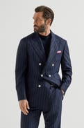 Brunello Cucinelli Wide chalk stripe blazer