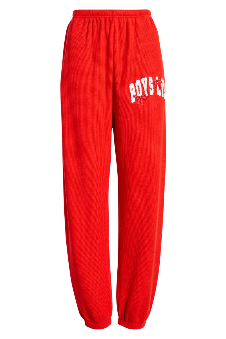 Wrap Me in a Bow Kimmy Joggers, Alternate, color, RED