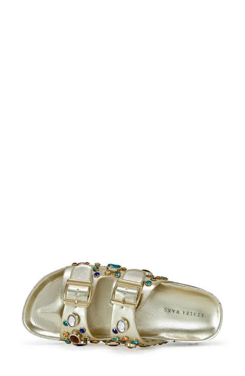 Azalea Wang Bayleaves Slide Sandal In Gold
