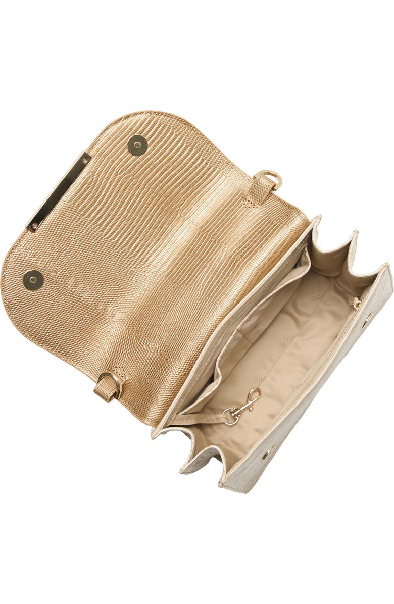 Brahmin Small Hallie Embossed Leather Top Handle Bag, Alternate, color, Ivory Multi
