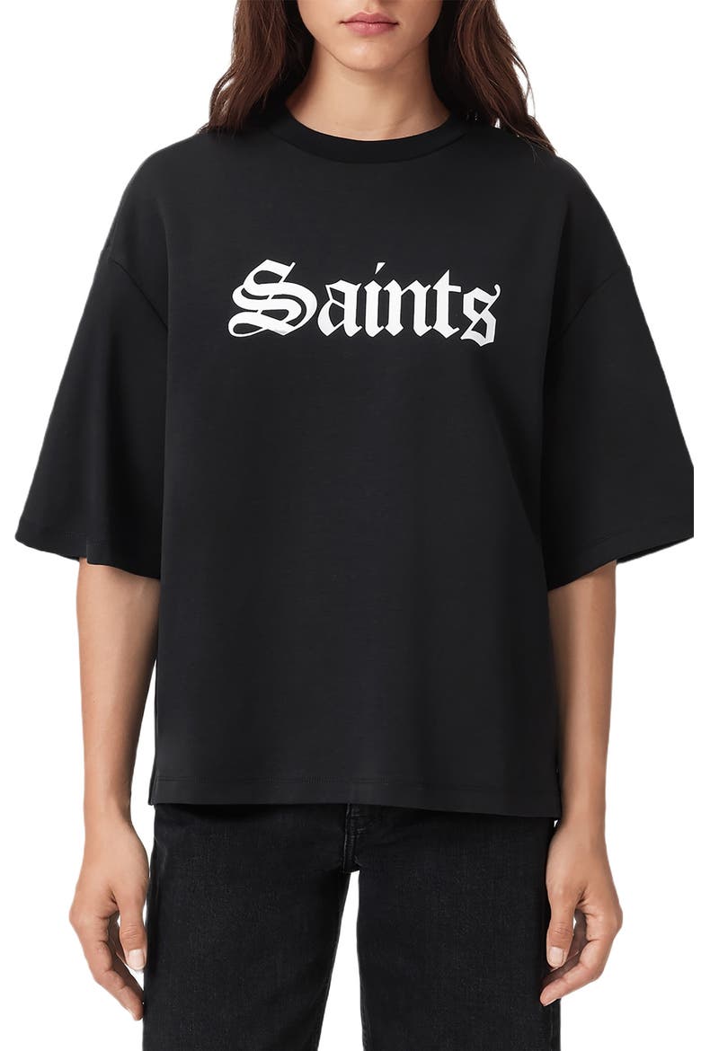 Saint Amelie Logo Graphic T-Shirt, Main, color, BLACK