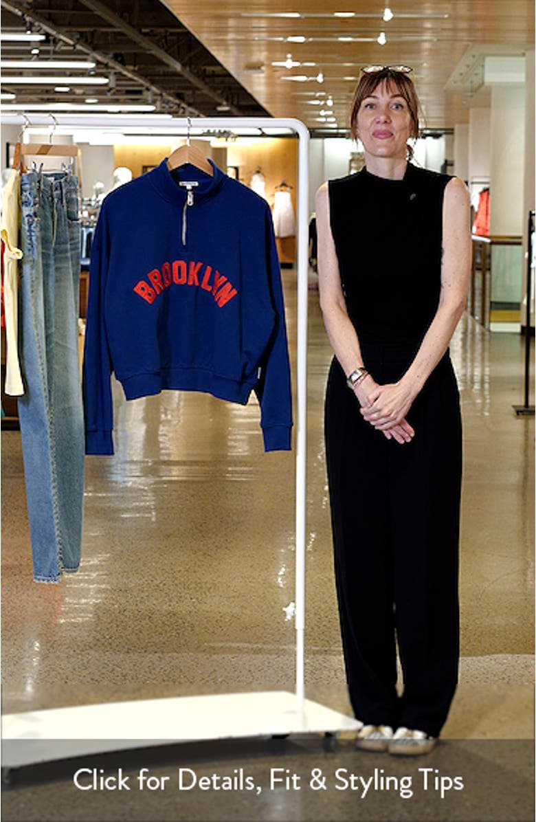 Oversize Cotton Half Zip Sweatshirt, sales video thumbnail