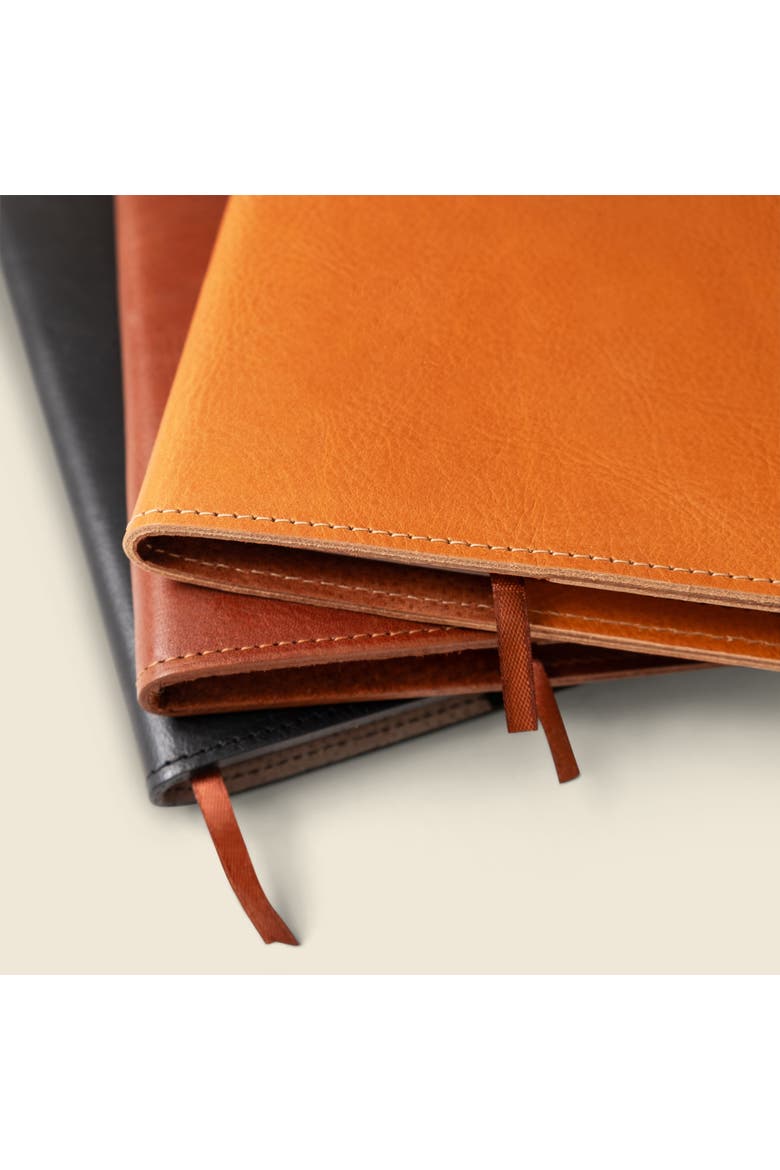 Refillable A5 Leather Journal Cover, Alternate, color, Black