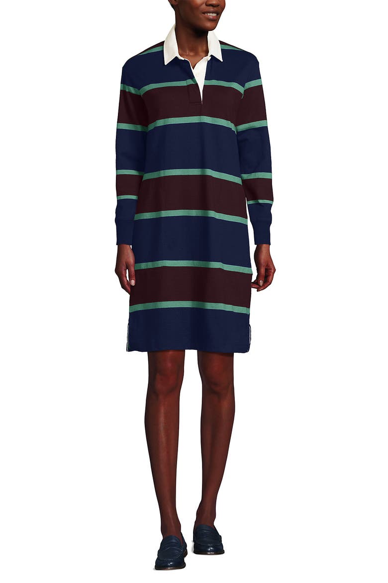 Rugby Dress, Main, color, Deep Sea Navy/Burgundy Stripes