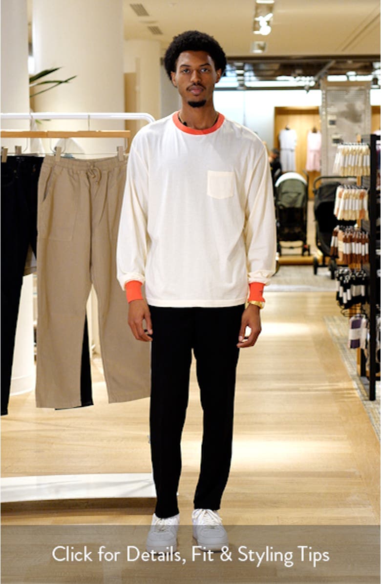 Trophy Long Sleeve Embroidery Ringer T-Shirt, sales video thumbnail