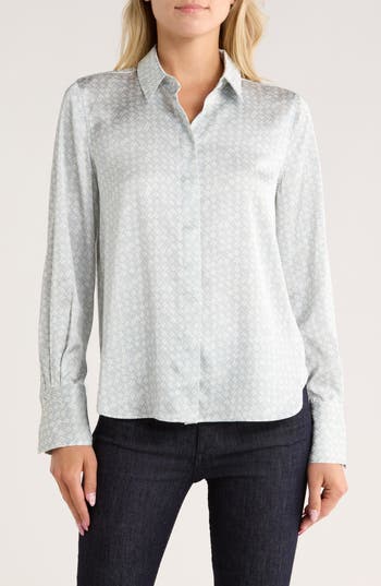 Rag & Bone Darla Print Button-up Shirt In Blue