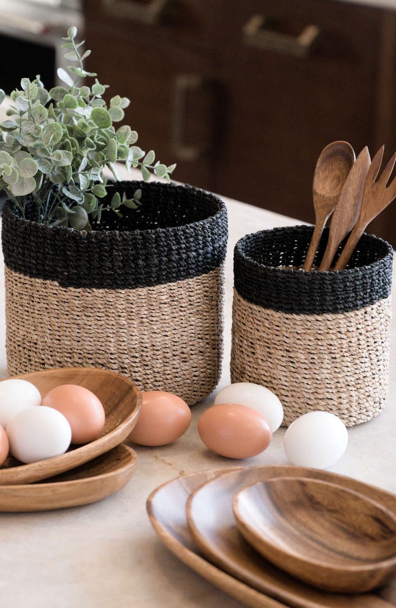 LIKHA Cylinder Tabletop Basket, Set of 2, Alternate, color, Black