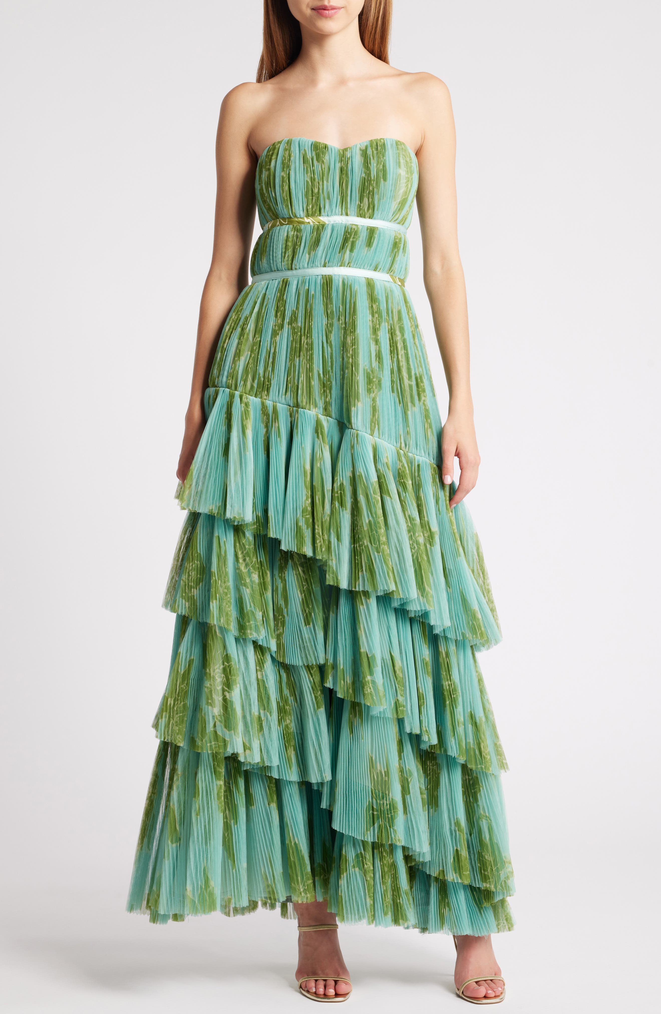 hutch strapless asymmetrical dress Tiered Tulle Gown (Women) Dion Lee - Backless white rush dress Renowned for its effortless Color:TILE