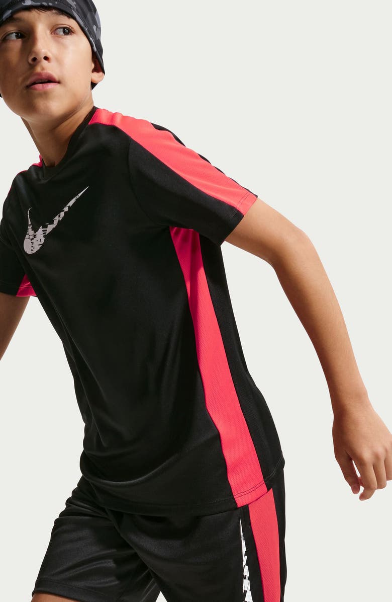 Nike Kids' Dri-FIT Training Shorts, Alternate, color, Black/ Light Crimson/ White