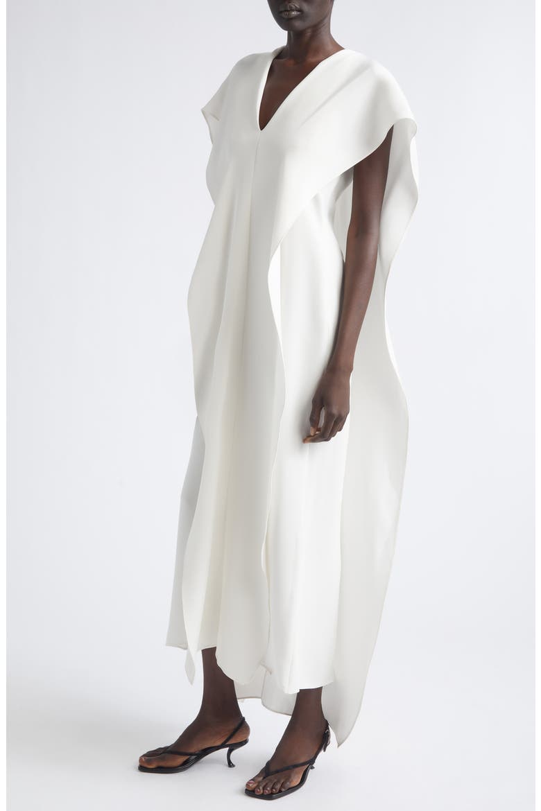 Bibi Silk Crepe Dress, Alternate, color, WHITE
