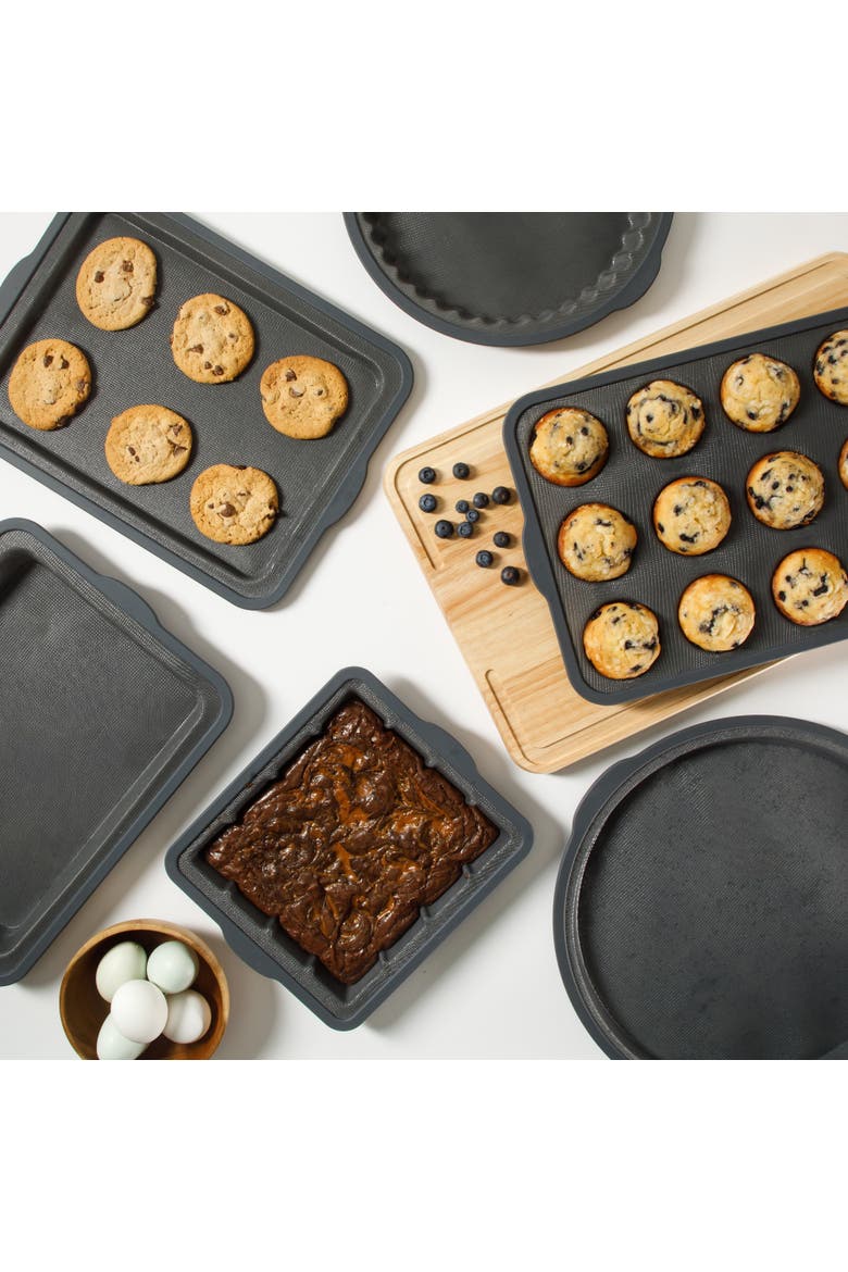 Omni 6-Piece Silicone Fiberglass Ultra Air Flow Bakeware Set, Alternate, color, Black