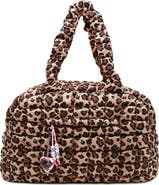OMG Accessories Kids' Leopard Print Scrunch Medium Duffle Bag