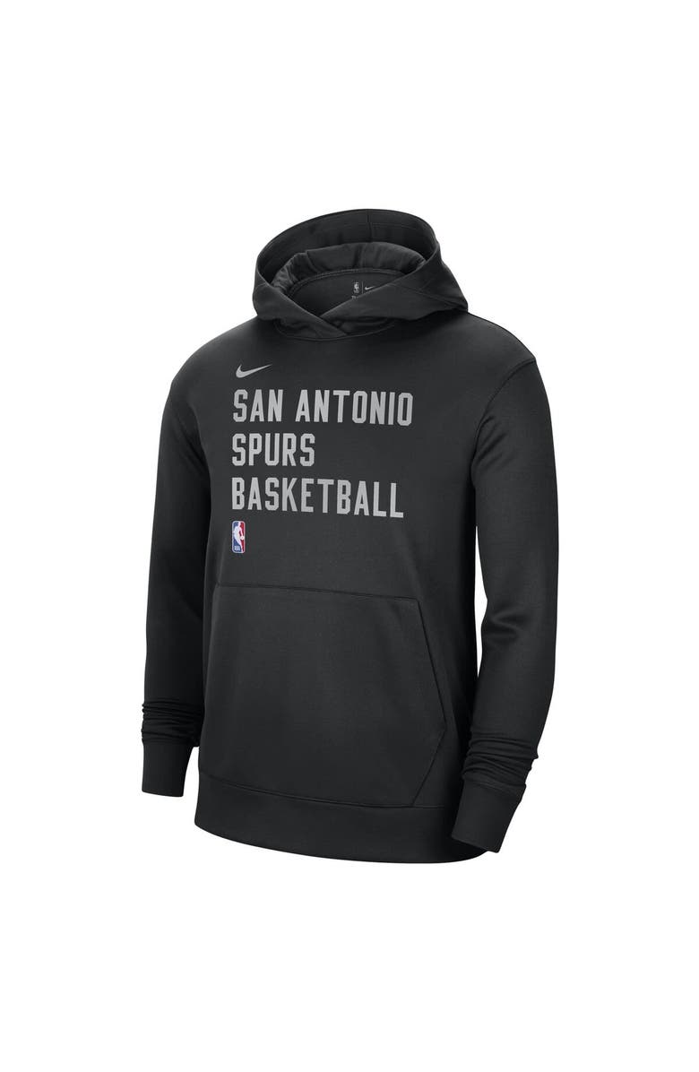 Nike Unisex Nike Black San Antonio Spurs 2023/24 Performance Spotlight On-Court Practice Pullover Hoodie, Alternate, color, Black
