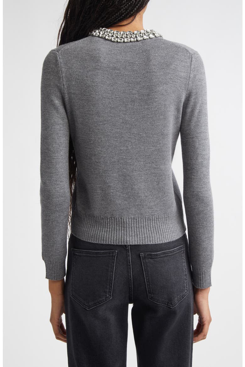 Daro Embellished Collar Cardigan, Alternate, color, DARK HEATHER GREY