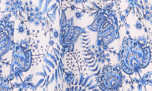 Cece Floral Cotton Maxi Dress In Blue