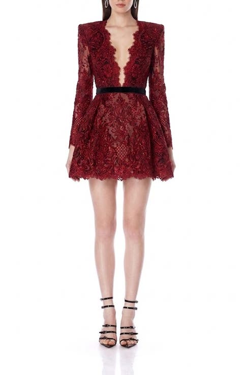 Long Sleeve Lace Minidress