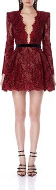BRONX BANCO Long Sleeve Lace Minidress