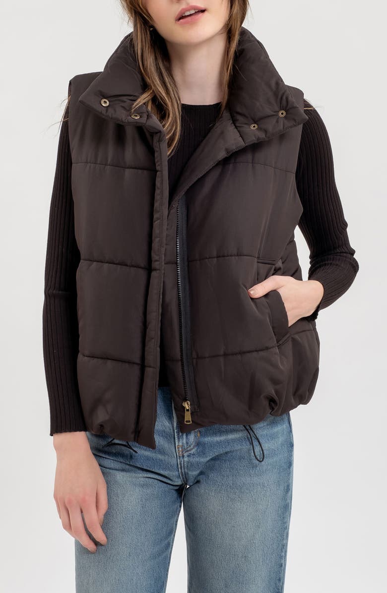 Blu Pepper Quilted Vest, Main, color, Black