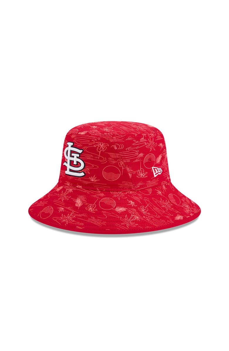 New Era Youth New Era  Red St. Louis Cardinals 2025 Spring Training All Over Print Bucket Hat, Main, color, 