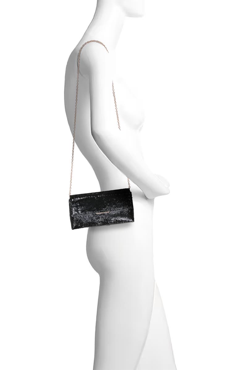 Jewel Badgley Mischka Angel Soft Faux Pony Hair Envelope Clutch, Alternate, color, Black