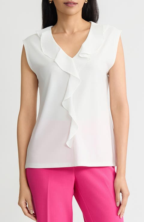 Ruffle Cap Sleeve Top