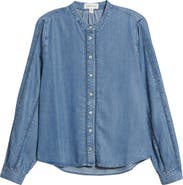 Cloth & Stone Lace Trim Denim Shirt