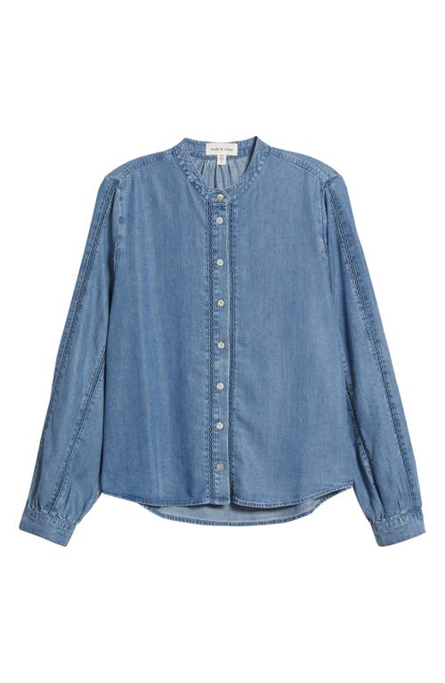 Cloth & Stone Lace Trim Denim Shirt In Blue
