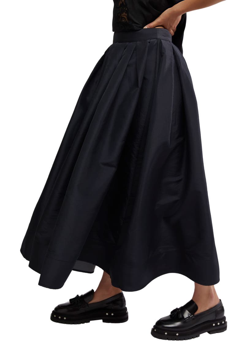 Emilia Crinkle Skirt, Alternate, color, BLACK