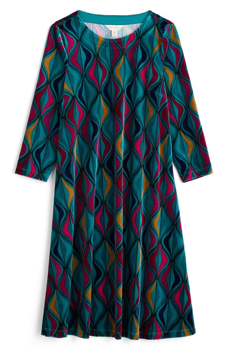 Seasalt Cornwall Mahonia Print Velvet Shift Dress, Alternate, color, 
