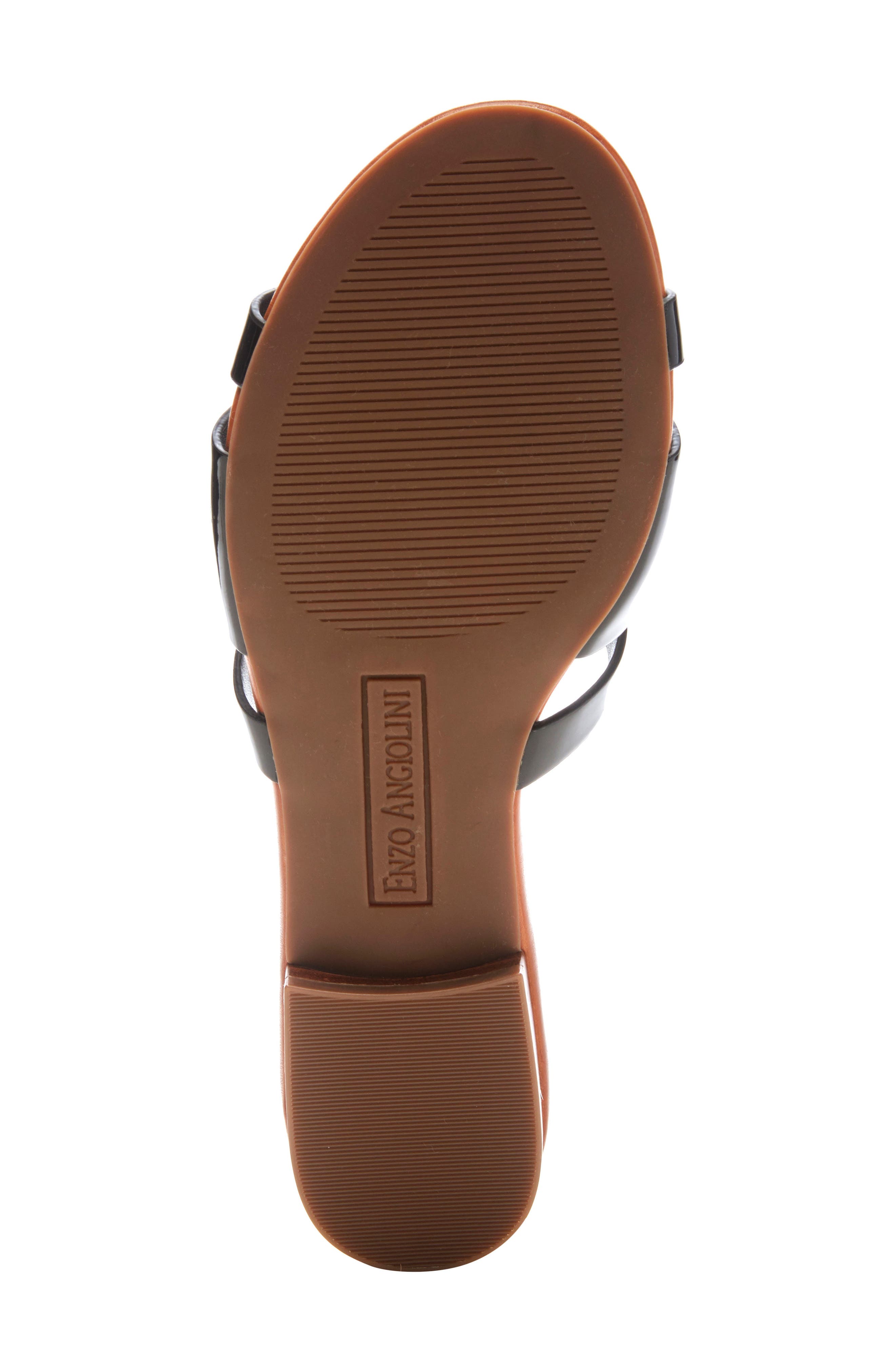 Golda Slide Sandal, Alternate, color, BLACK FAUX PATENT