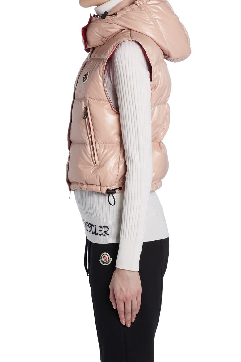 Alpiste Down Hooded Puffer Vest, Alternate, color, PINK