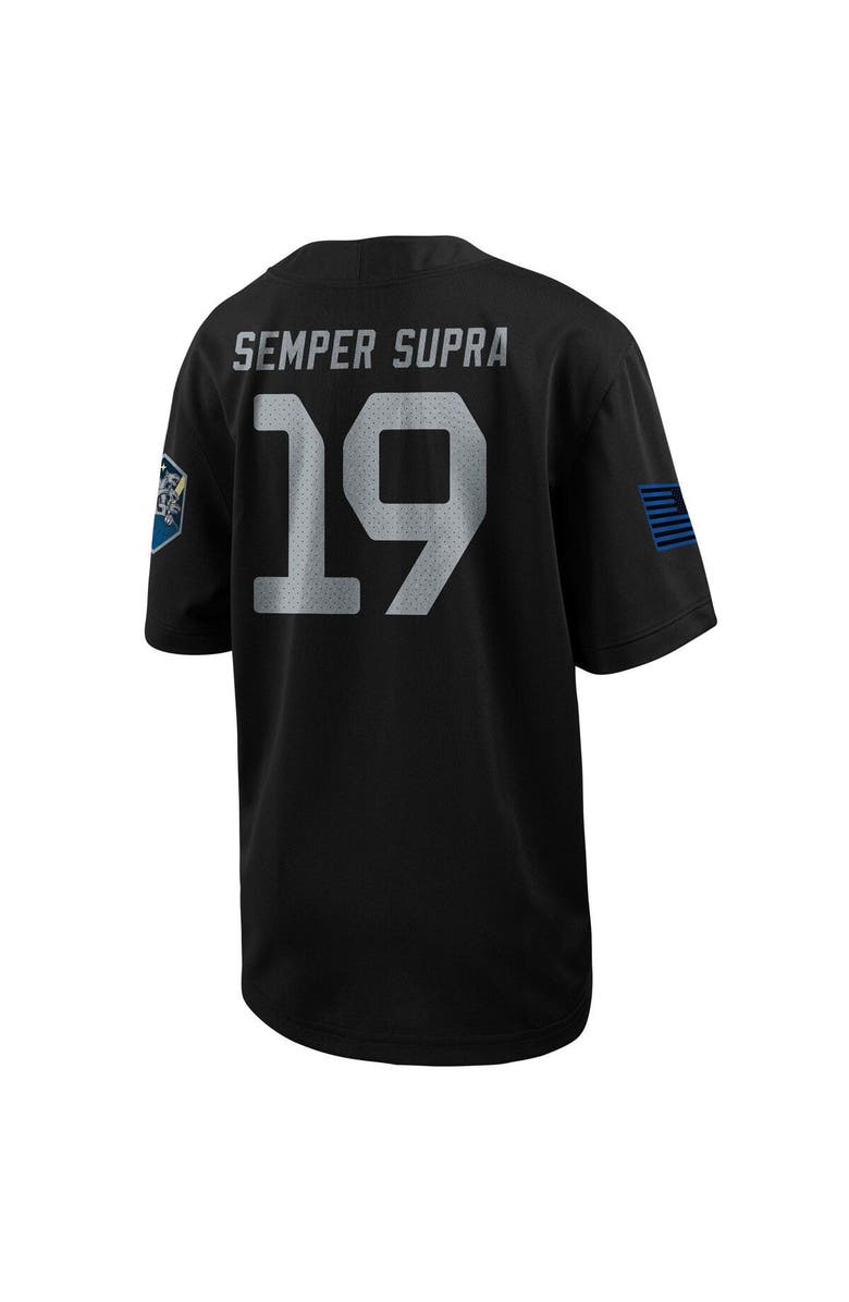 Nike Youth Nike #1 Black Air Force Falcons 1st Armored Division Old Ironsides Untouchable Football Jersey, Alternate, color, Black