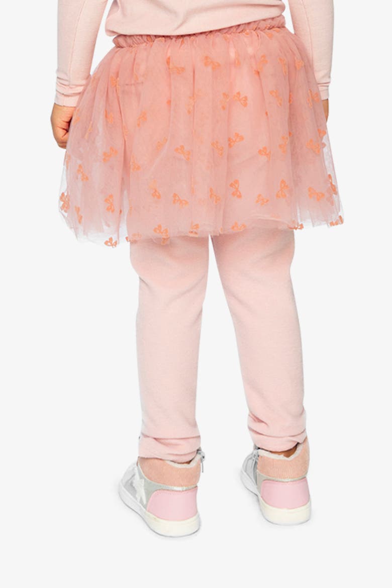 Rib Leggings with Integrated Tulle Skirt, Alternate, color, Pale Dusty Pink