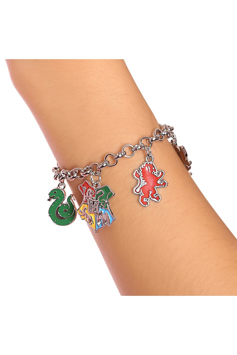 Charm Bracelet with 5 Hogwarts House Charms, 7"+1", Alternate, color, Multi