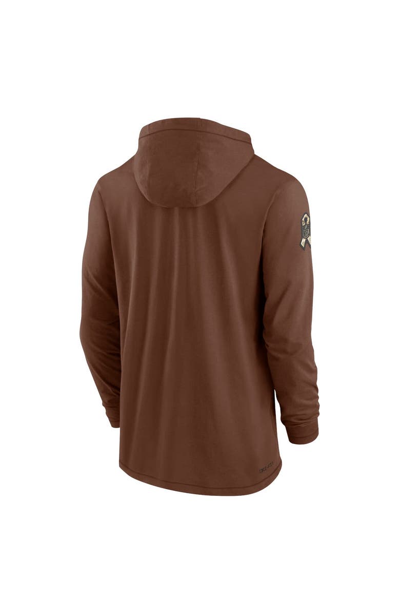 Nike Men's Nike Brown New York Giants 2023 Salute To Service Lightweight Long Sleeve Hoodie T-Shirt, Alternate, color,