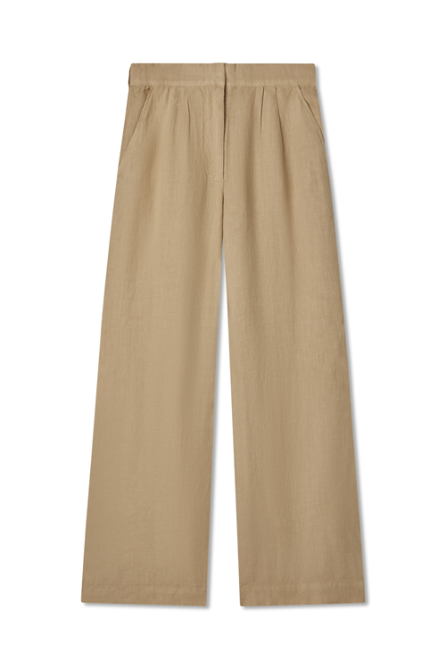 Vir Vita Marina Linen Trouser In Brown