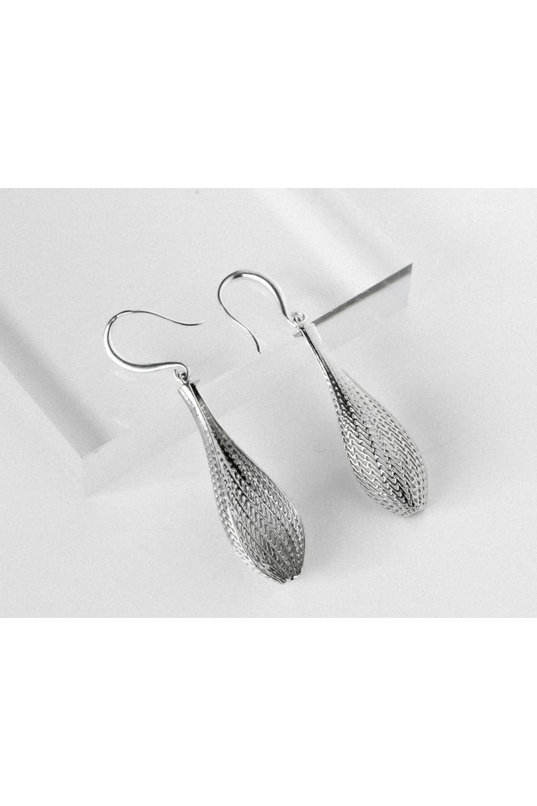 Flow Small Drop Earrings, Alternate, color, Silver