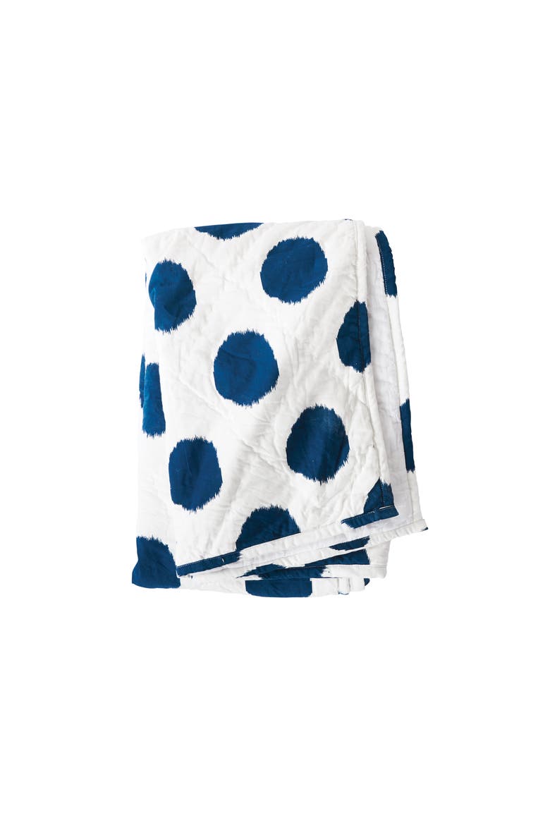 Pet Quilt 50" x 44" Dot Indigo, Main, color, Blue