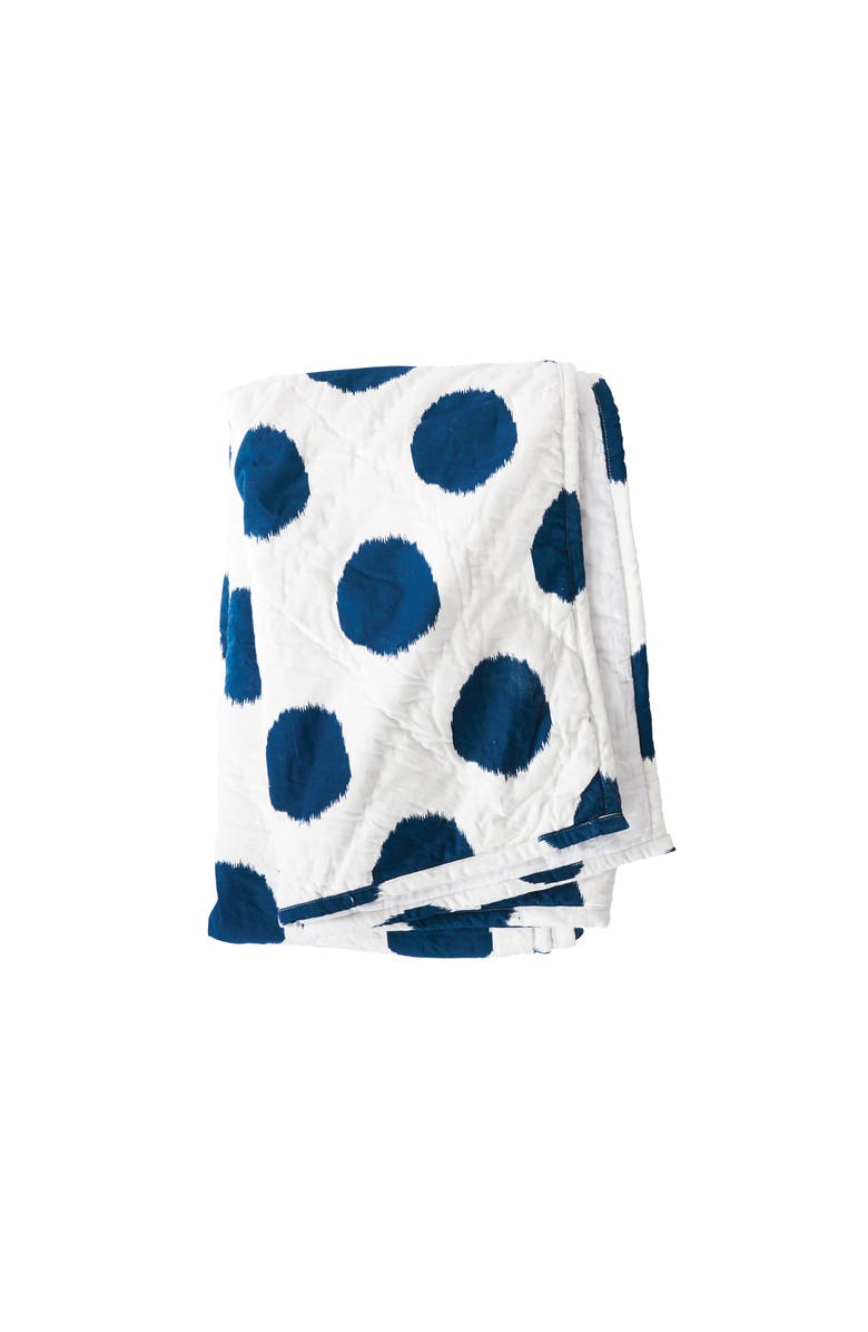 carol & frank Pet Quilt 50" x 44" Dot Indigo, Main, color, Blue