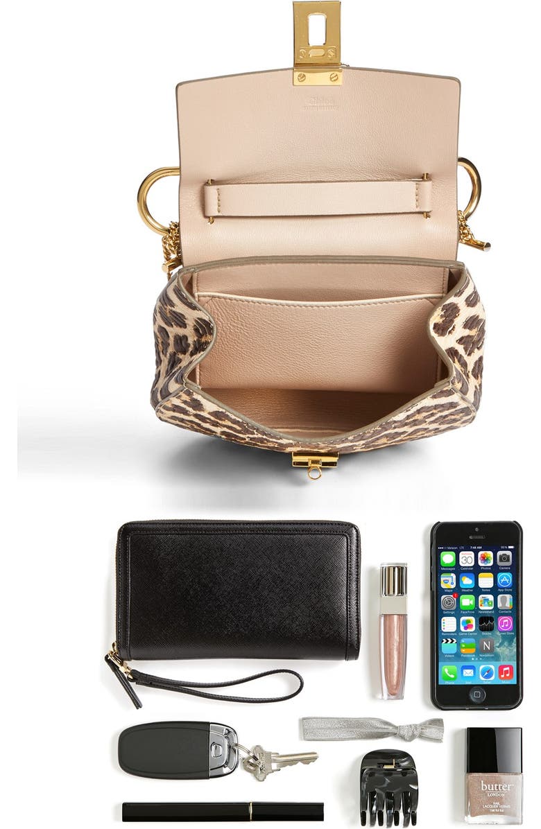 Chloé 'Drew' Leopard Print Leather Shoulder Bag, Alternate, color,