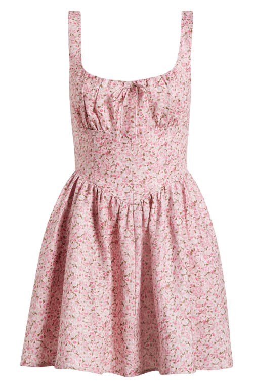 Reformation Daria Linen Sleeveless Basque-waist A-line Mini Dress